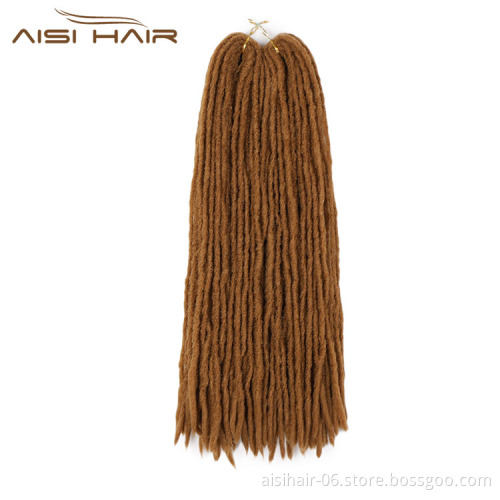 Aisi Hair Brown Black Color Soft Goddess Faux Locs Crochet Braids Hair Synthetic Braiding Hair Extension For Black Women